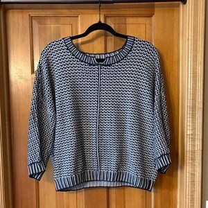 Women's Nic + Zoe Navy and White Sweater